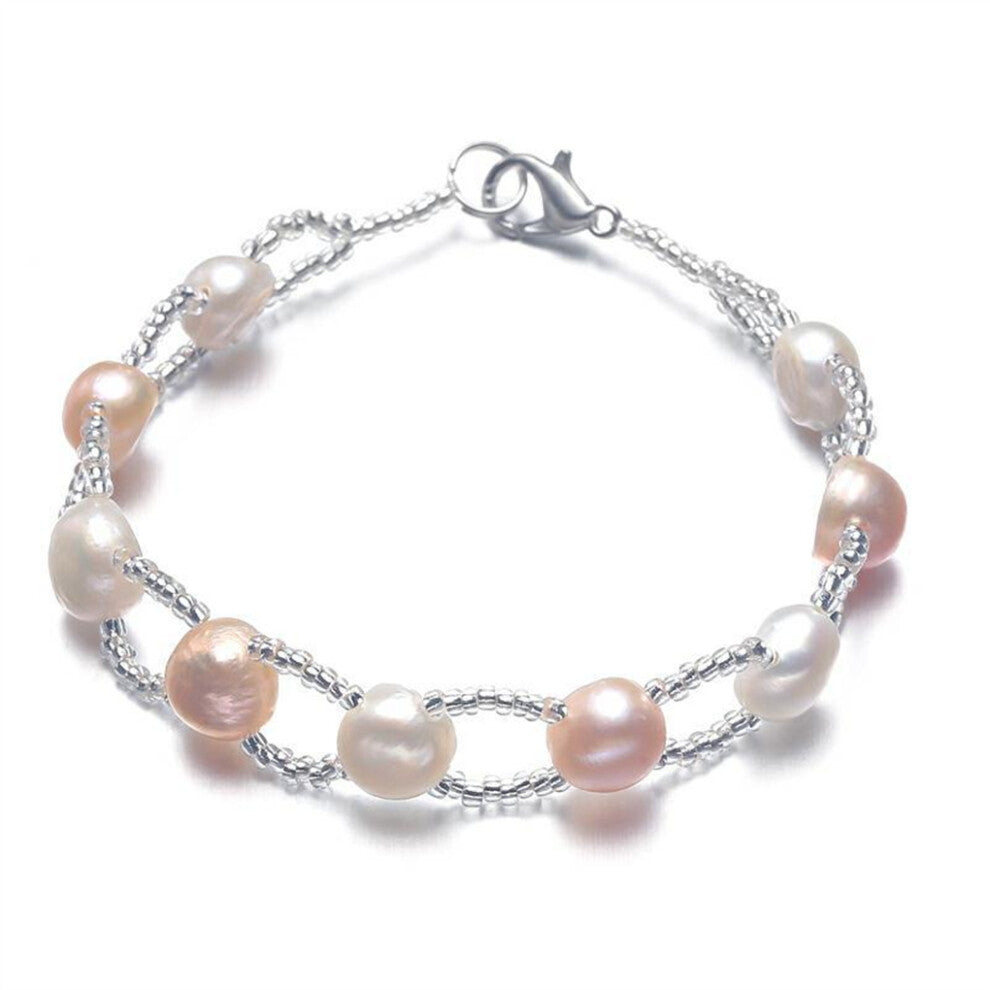 Women Pearl Bracelet Wedding Engagement Bangle Fashion Jewelry