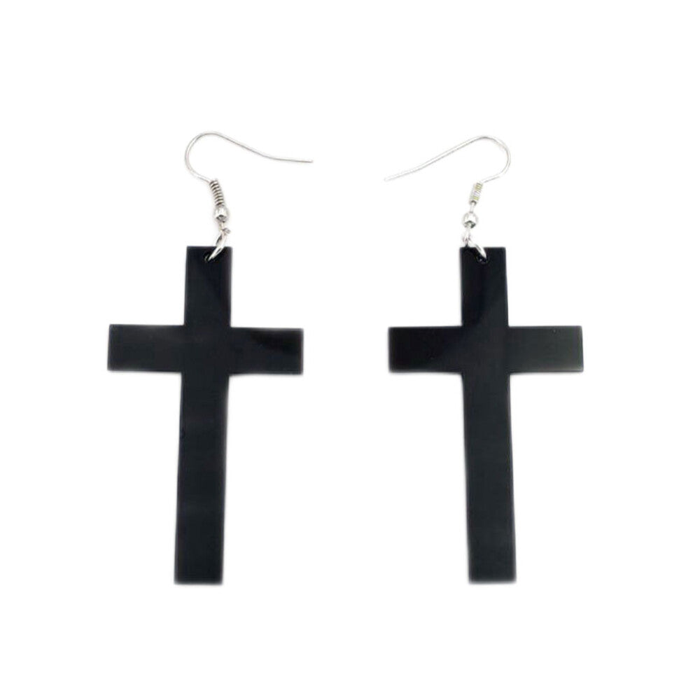 1 Pair Cross Earrings Acrylic Gothic Women Accessories for Party Daily