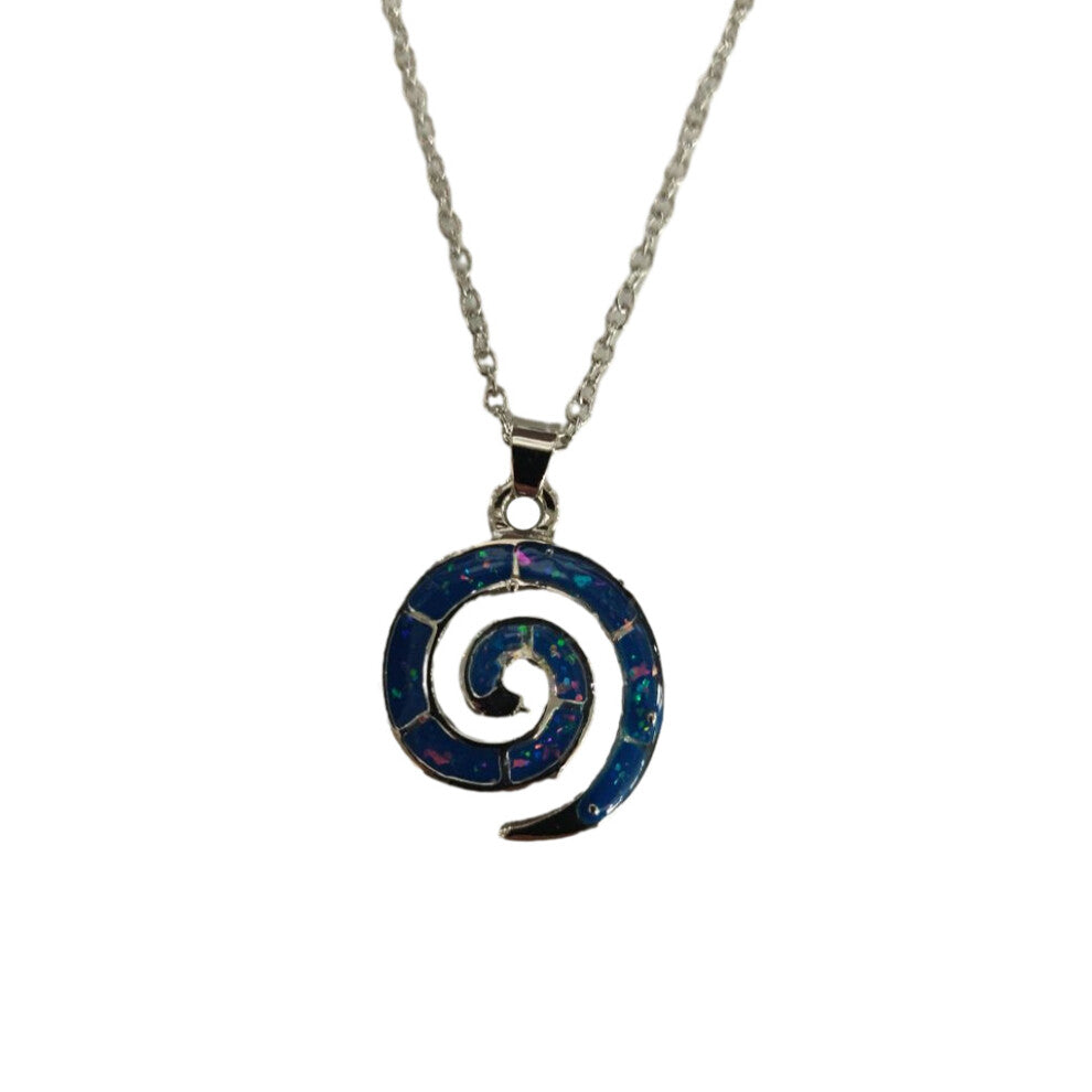 Necklace Blue Pendant Ornament Jewelry Lady Accessories Geometric