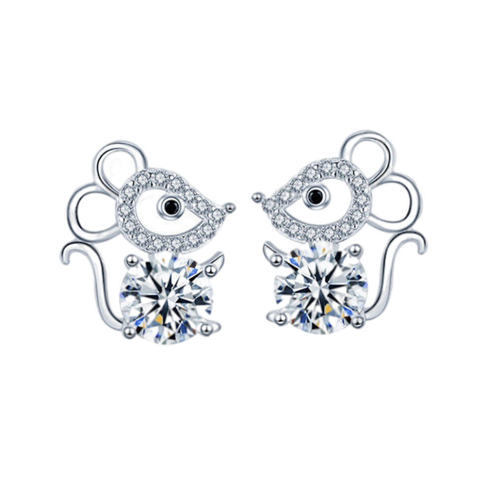 1 Pair Ear Studs Rhinestone Piercing Earrings Jewelry Accessories