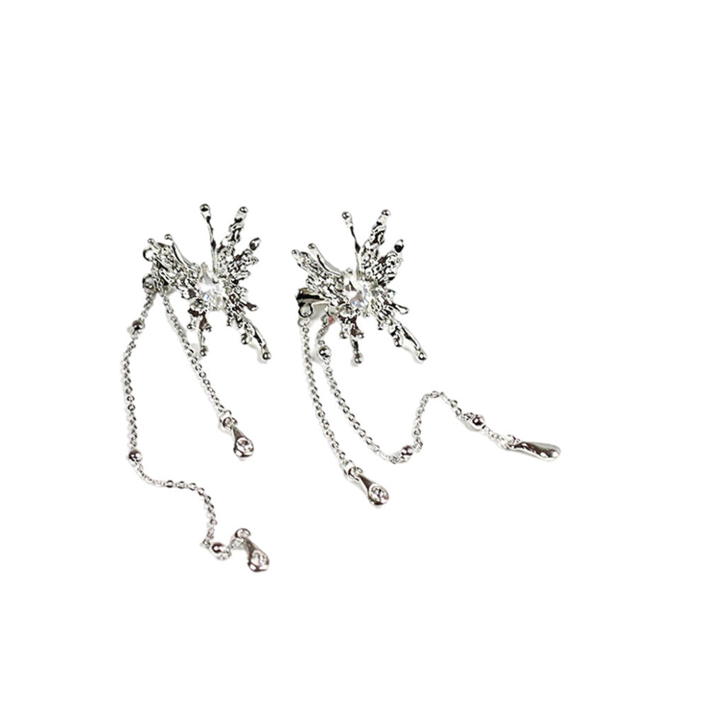 1 Pair Long Tassel Pendant Earrings Drop Ear Studs Anniversary Jewelry