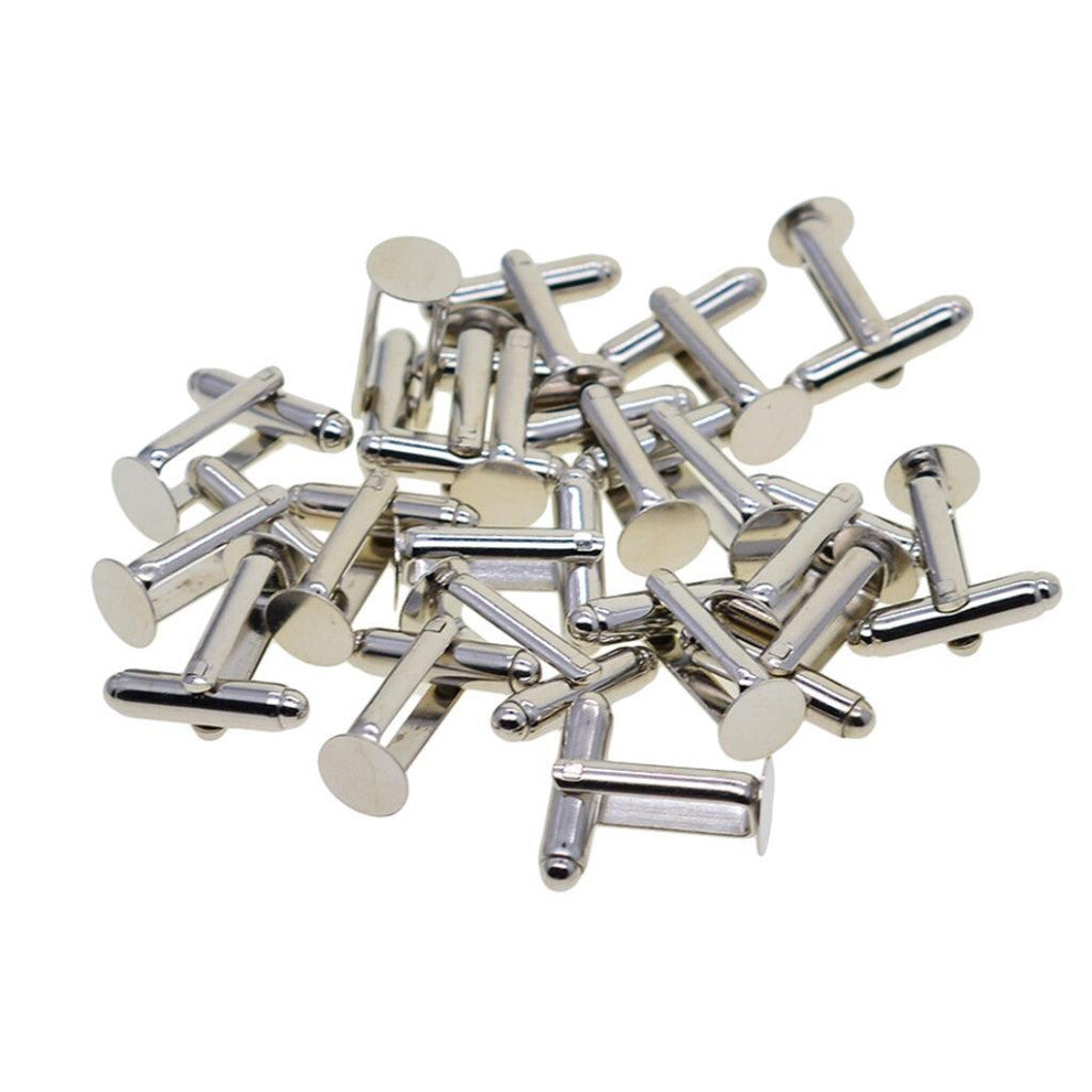 20pcs DIY Crystal Resin Round Blank Cufflinks Unique Accessories Brass