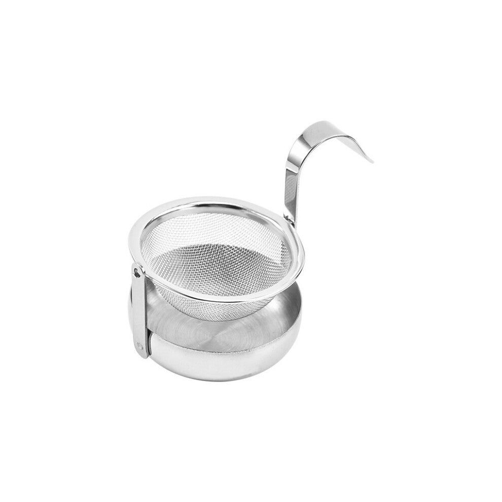 (Silver) Rotating Tea Strainer Gold Silver Fine Mesh Filter Coffee Teaware