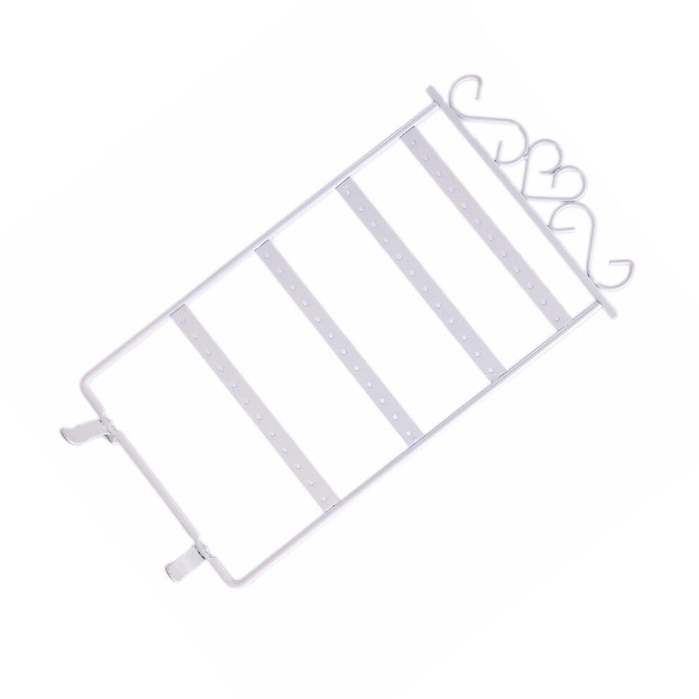 (White) Earrings Holder Ear Studs Hanging Rack Large Capacity Jewelry