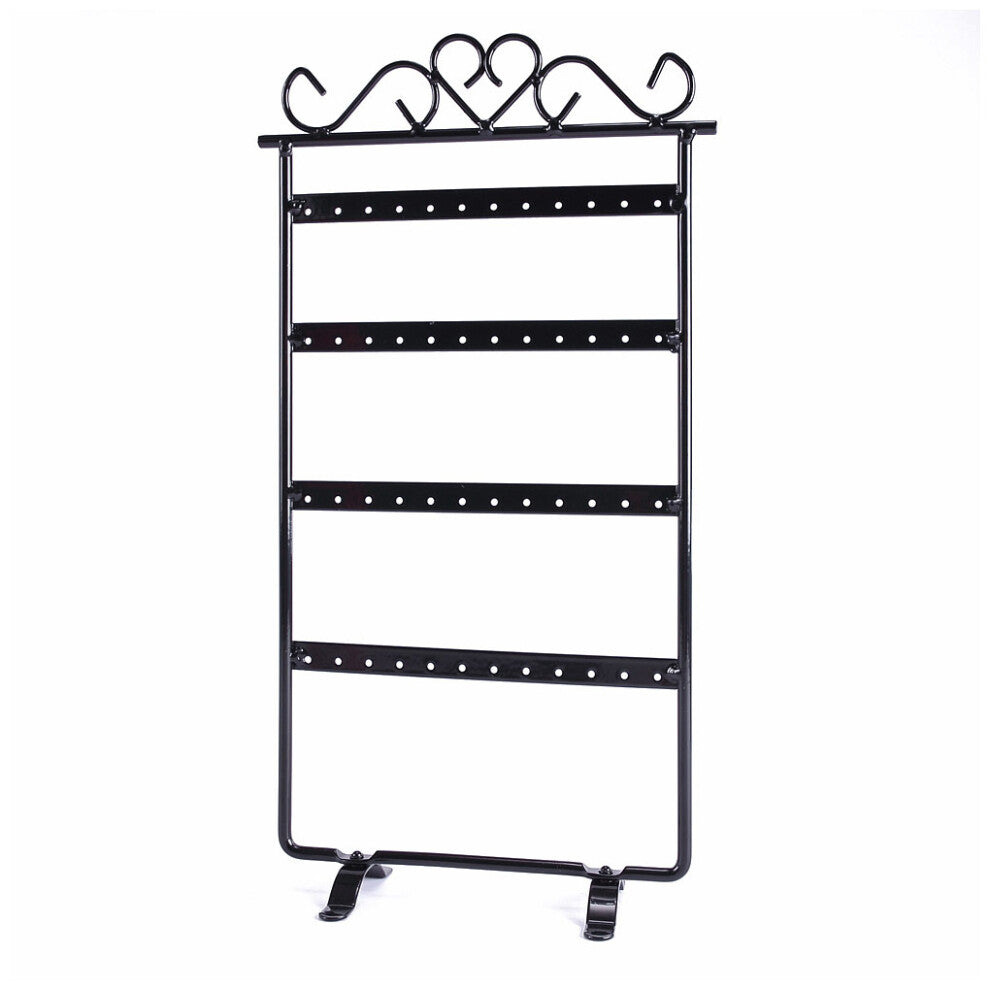 (Black) Earrings Holder Ear Studs Hanging Rack Large Capacity Jewelry