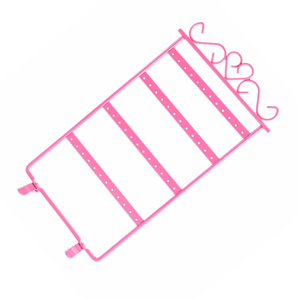 (Pink) Earrings Holder Ear Studs Hanging Rack Large Capacity Jewelry