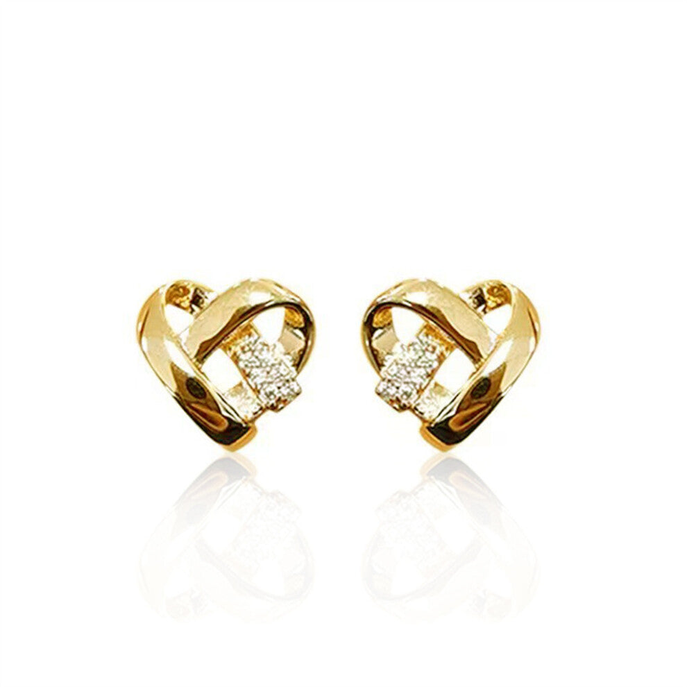 1 Pair Heart-Shaped Ear Studs Earrings Anniversary Jewelry