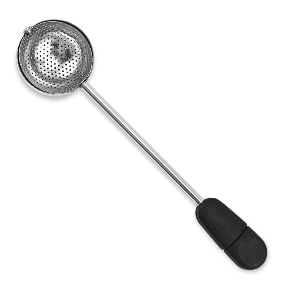 (Black) Stainless Steel Tea Infuser Reusable Mesh Strainer Filter Kitchenware