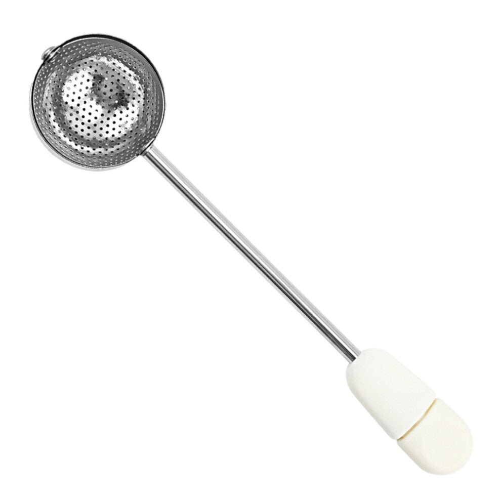 (White) Stainless Steel Tea Infuser Reusable Mesh Strainer Filter Kitchenware