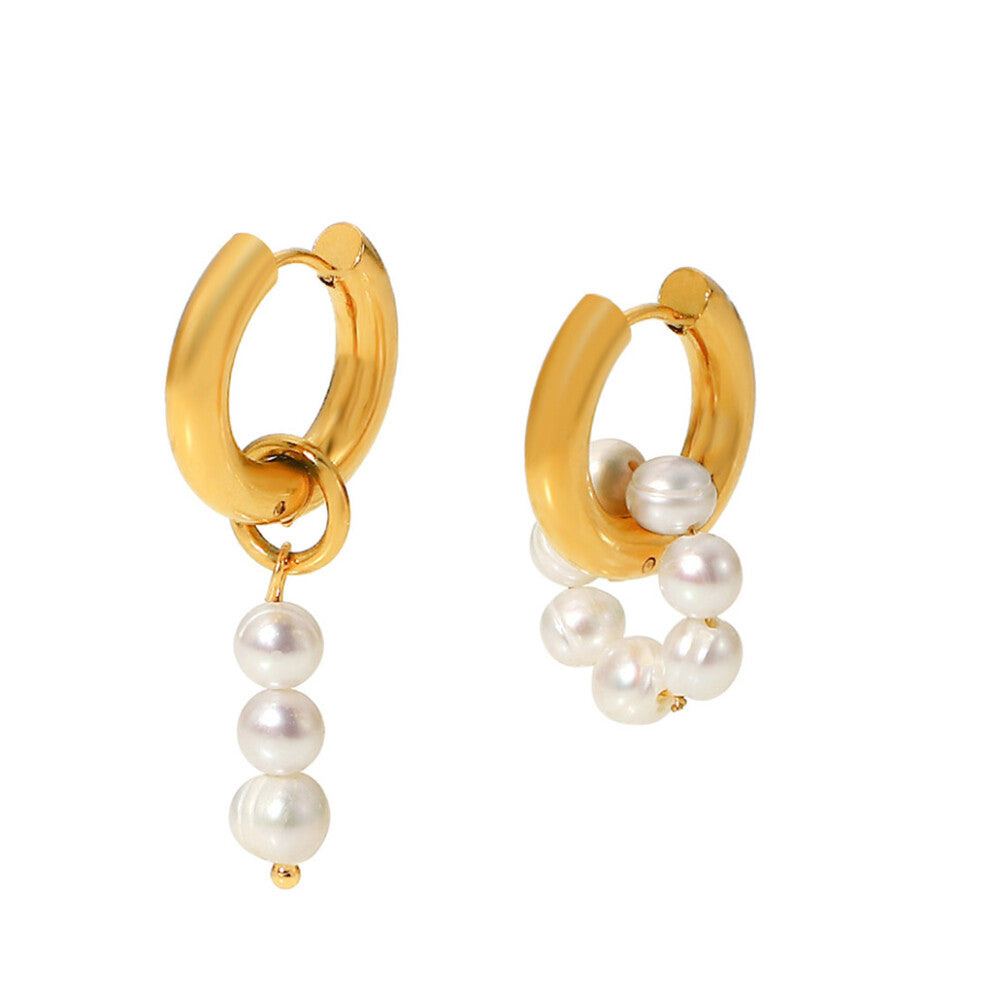 1 Pair Asymmetric Pearl Earrings Holiday Engagement Travel Jewelry