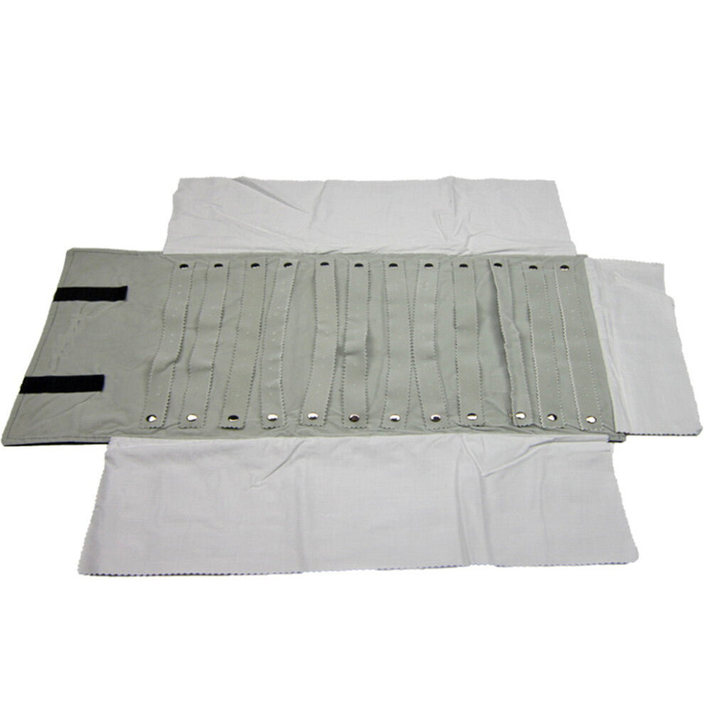 (Black and Gray) Travel Jewelry Bag Necklace Earring Holder Ear Studs Case Wristband