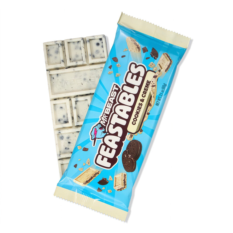 MrBeast Feastables Cookies & Creme Damaged Chocolate Bar (60g)