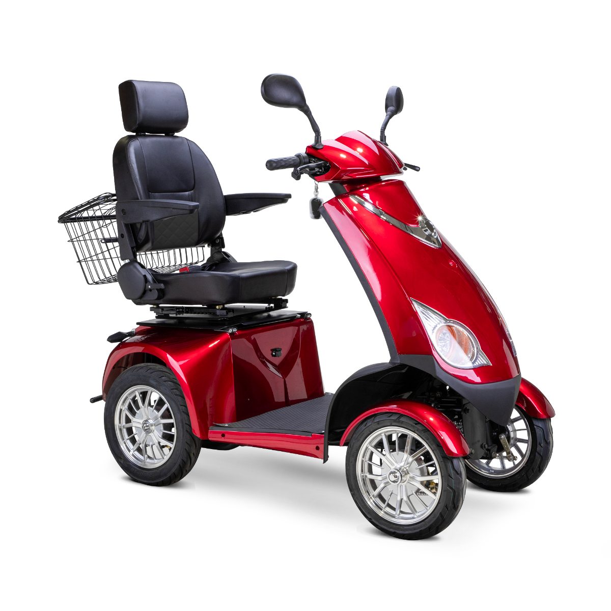 Bespoke Platinum 4-Wheel Mobility Scooter with Electric Brake Assist, Red