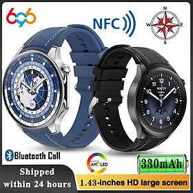 696 HDWATCHX Slimme horloge 1.43 inch(es) Slimme armband Smartwatch Bluetooth Stappenteller Gespreksherinnering Slaaptracker Compatibel met: Android iOS Heren
