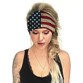1pc American Flag Bandana Hairband Headband For Women, Hair Accessories Stretch No Slip Hair Wraps Yoga Running Workout Head Band
