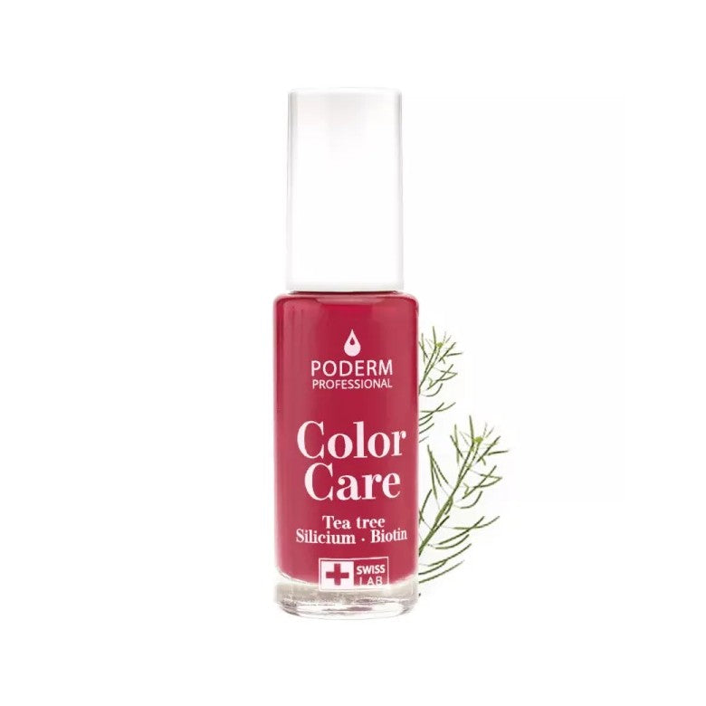 Poderm Lakier do paznokci Color Care Różowy Czerwony 8 ml