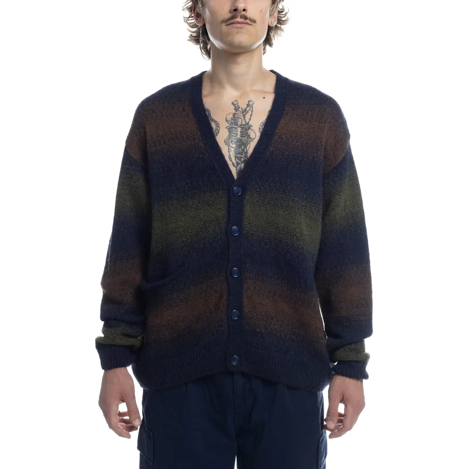 Pop Trading Company Striped Knitted Cardigan "Delicioso" (POPSS24-06-005)