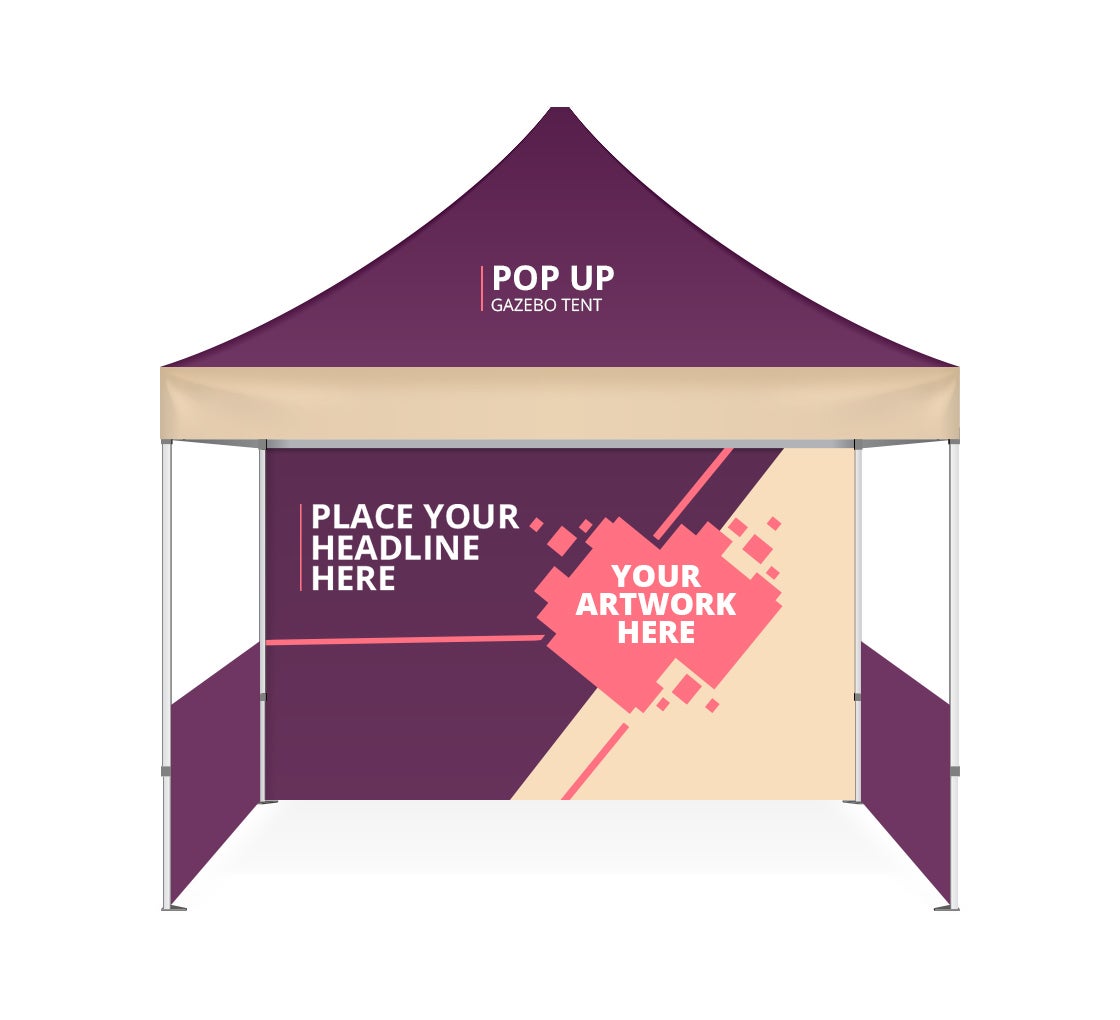 Pop Up Gazebo Tent with Logo - Pop Up Gazebos For Commercial-Beach Party-Outdoor Events, Trade Show