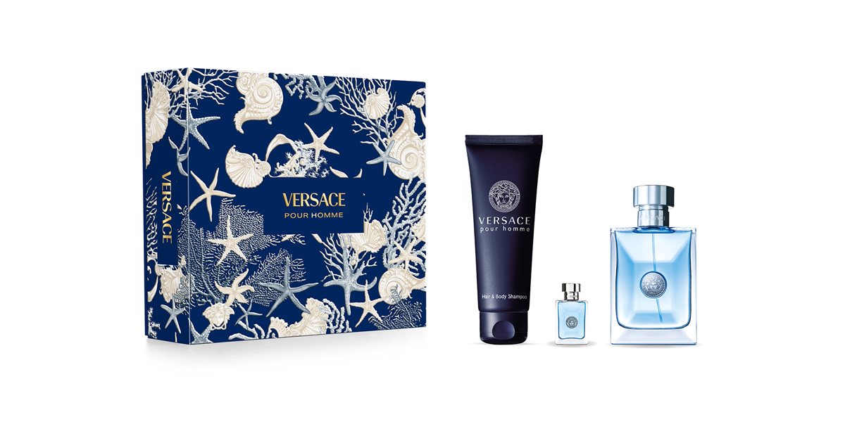 Versace Pour Homme gavesett for menn Eau de Toilette 100 ml + parfymert dusjgelé 150 ml + Eau de Toilette 5 ml