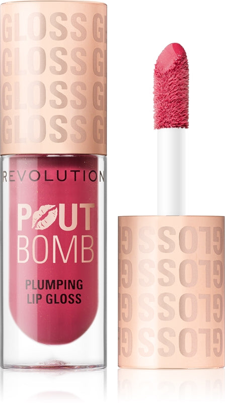 Makeup Revolution Pout Bomb Lipgloss mit Volumeneffekt, Farbe Rosewood Rose Pink 4,6 ml