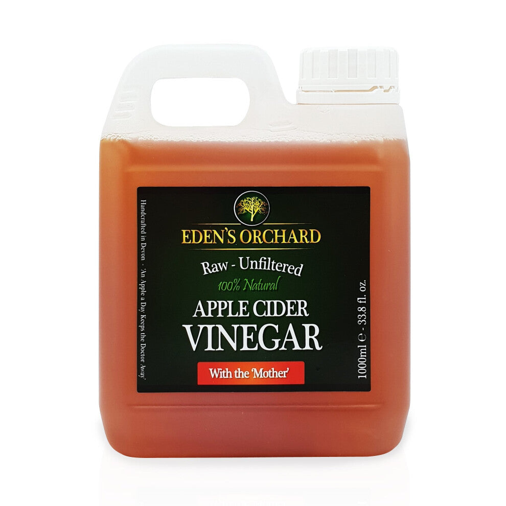 Eden's Orchard Apple Cider Vinegar with The Mother - Raw and Unfiltered, 1 Litre from Devon, UK