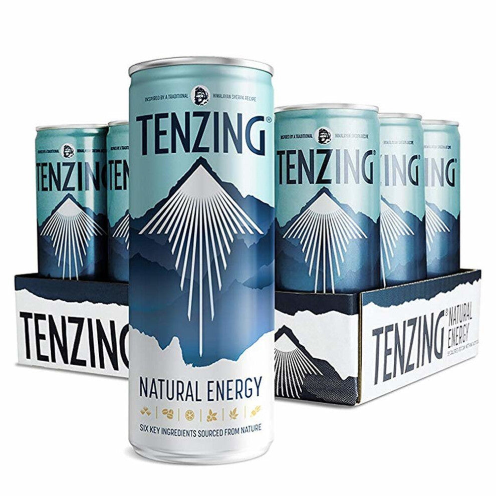TENZING Natural Energy Drink Made Purely from Plants, Pack of 12 x 250 ml