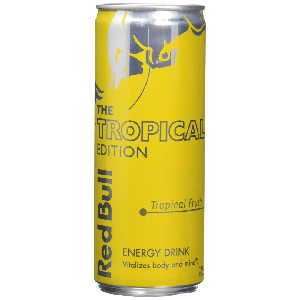 Red Bull Energy Drink Tropical 12 Pack of 250 ml, Yellow Edition