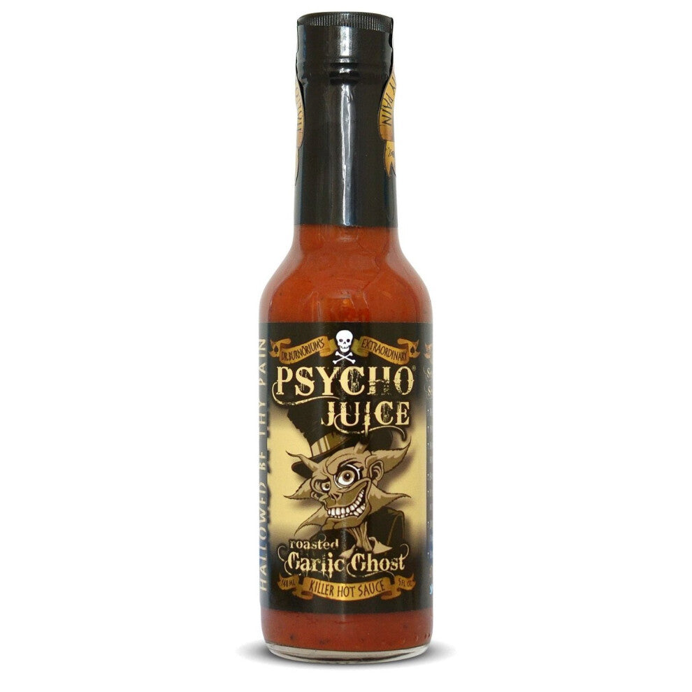 Psycho Juice Roasted Garlic Ghost Pepper Hot Chilli Sauce 148ml