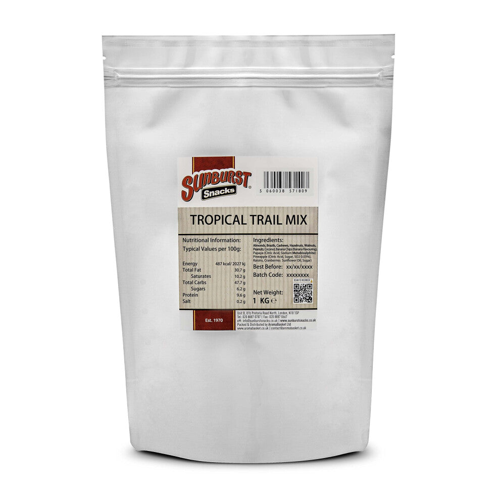 Sunburst Raw Tropical Mix Of Nuts and Dried Fruit, 1 kg