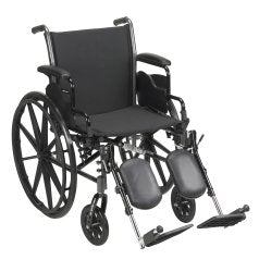 McKesson Lightweight Wheelchair, 18" Seat, Detachable Desk Arms, Elevating Leg Rest, 1 Each