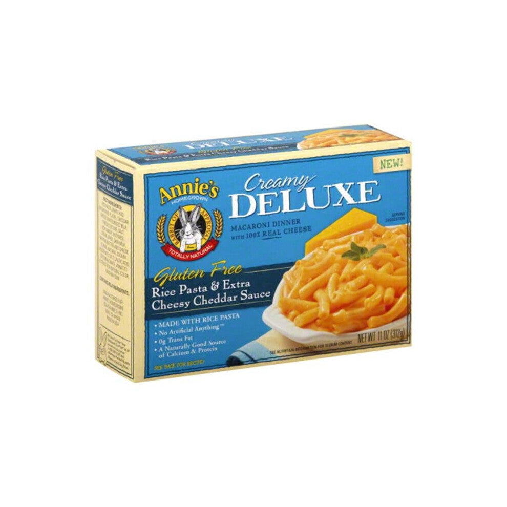 Annie's Homegrown, Deluxe Rich & Creamy, Rice Pasta & Cheese Sauce, Shells & Classic Cheddar, Gluten Free, 11 oz (312 g)