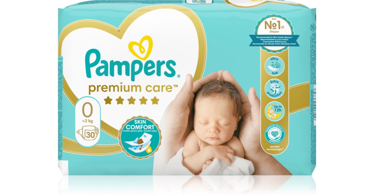 Pampers Couche jetable Premium Care taille 0 < 3kg 30 pièces
