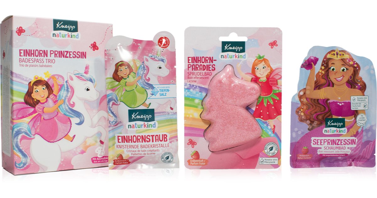Kneipp Set de regalo de baño infantil de princesa y unicornio