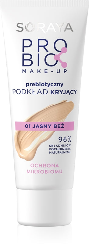 Soraya Probio Make-up full coverage foundation with prebiotics color 01 Light Beige 30 ml