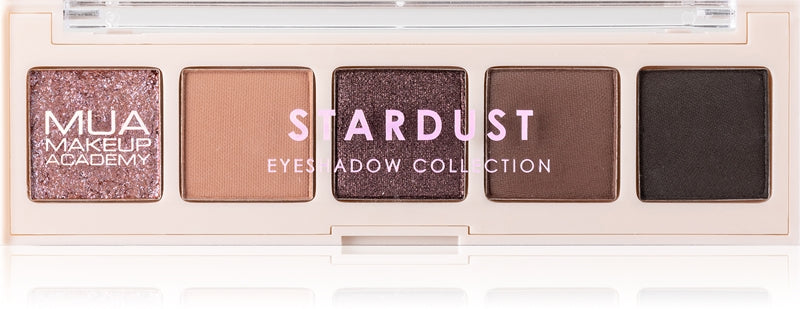 MUA Makeup Academy Professionelle Lidschattenpalette mit 5 Farbtönen, Farbe Stardust, 3,8 g