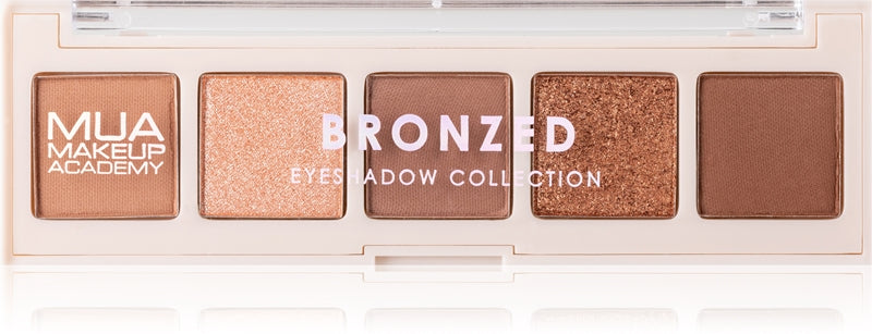 MUA Makeup Academy Professionelle Lidschattenpalette mit 5 Farbtönen, Farbe Bronzed, 3,8 g
