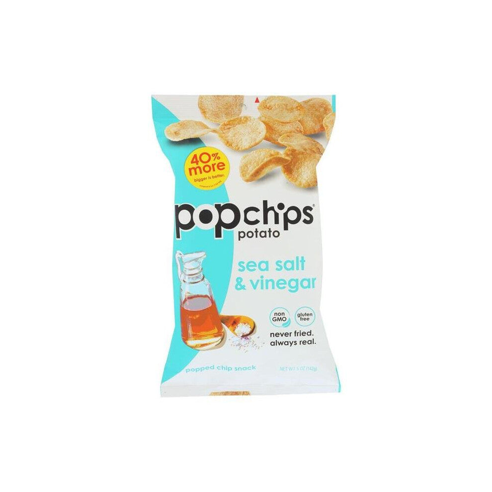 Popchips 2104651 5 oz Sea Salt Vinegar Potato Chip - Case of 12