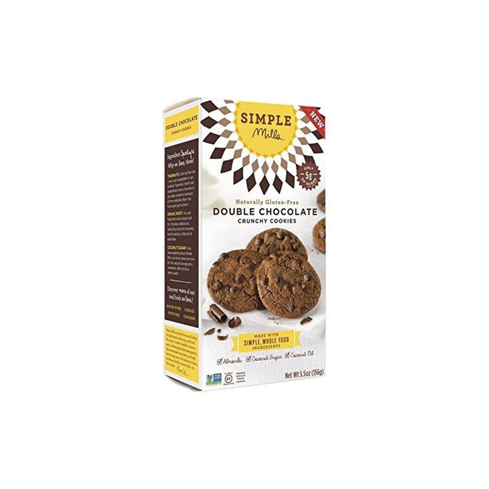 Simple Mills, Crunchy Almond Flour Cookies, Double Chocolate, 5.5 oz (156 g)