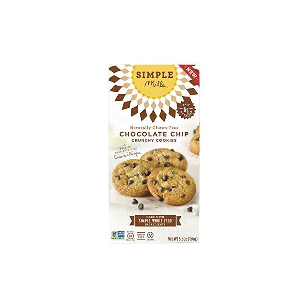 Simple Mills, Crunchy Almond Flour Cookies, Chocolate Chip, 5.5 oz (156 g)