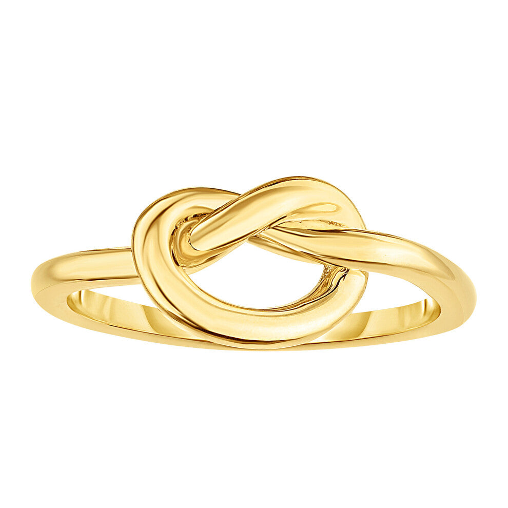 14K Yellow Gold Lovers Love Knot Pretzel Ring, Size 7