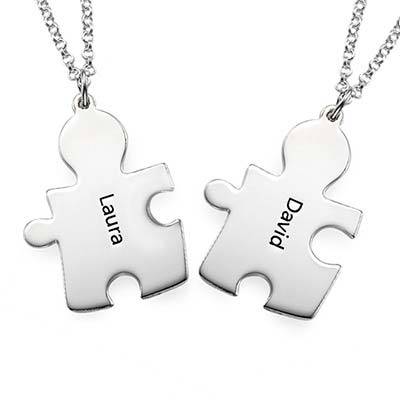 Puzzle Necklaces for Couples in Sterling Silver