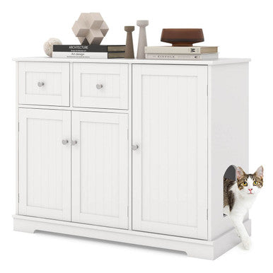 Cat Litter Box Enclosure with 3 Doors
