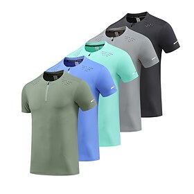 Homens Camiseta Manga Curta Gola Redonda Camiseta Camiseta muscular Camisa de manga curta Ao ar livre Secagem Rápida Exercite-se Macio Redutor de Suor Poliéste