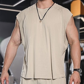 Homens Camiseta Manga Curta Gola Redonda Malha Íntima Colete superior Camiseta Interior Ao ar livre Secagem Rápida Exercite-se Macio Redutor de Suor Poliéster