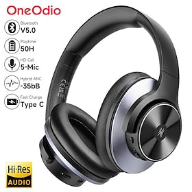 oneodio a10 casque hybride antibruit actif bluetooth avec audio haute résolution casque sans fil sur l'oreille anc avec microphone