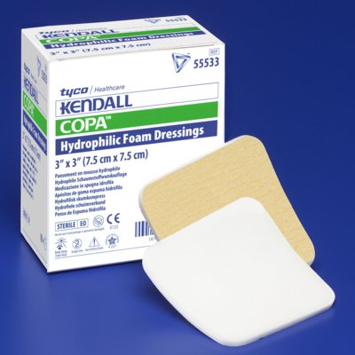 Kendall Hydrophilic Foam Dressing, 8" x 8", 10 Each - Box