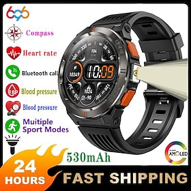 696 GS500 Smart Watch 1.43 inch Smart armbånd Smartwatch Bluetooth Skridtæller Samtalepåmindelse Sleeptracker Kompatibel med Android iOS Herre Handsfree opkald