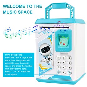 tirelire atm pour garçons filles, mini tirelire atm boîte d'économie d'argent avec mot de passe, pot d'argent sûr pour enfants pour adultes avec fente à billet