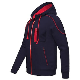 Voor heren Hoodie met volledige rits Jack Sweatjack Zwart Marineblauw Grijs Capuchon Effen Zak Sport  Outdoor Dagelijks Sport Streetwear Casual Sportschoenen W