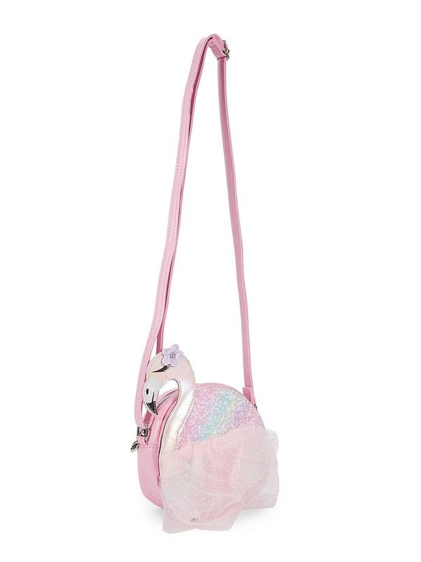 Girl's Flamingo Glitter Crossbody Bag - Bubble Gum